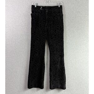Vintage velvet pants 28x28 embossed floral flare trouser
